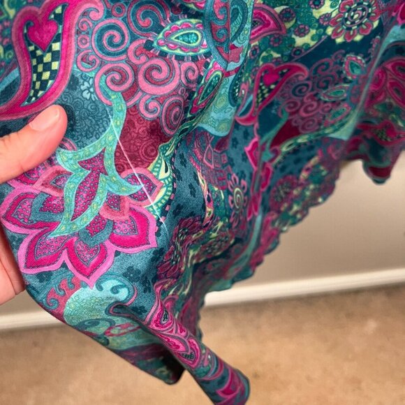 Title Nine Athena Dress Size Medium Green Paisley Floral Outdoor Athletic Travel - Picture 9 of 10